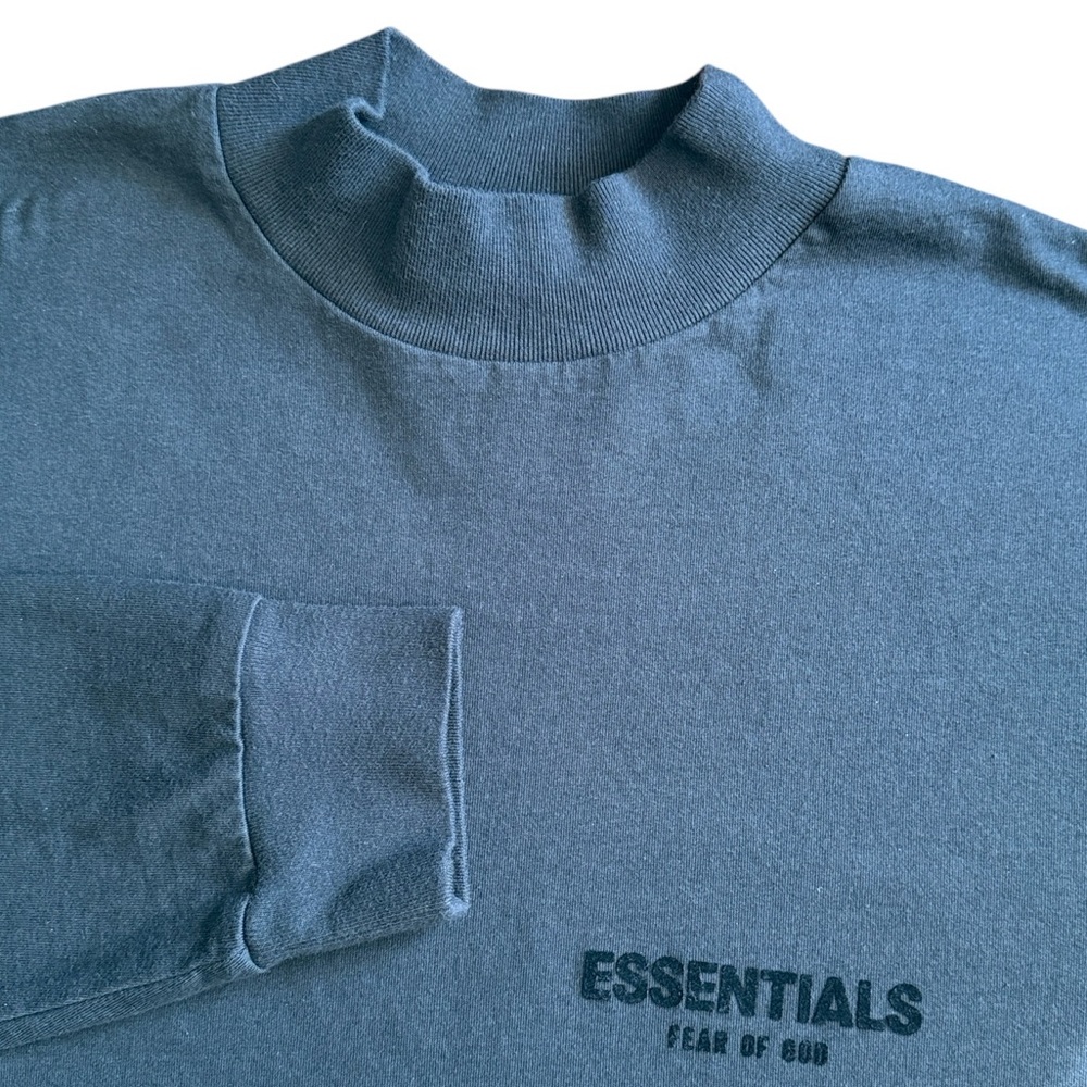 Fear of God Essentials Black Long Sleeve Moc-Neck T-Shirt Cotton Oversized Small - Picture 14 of 15